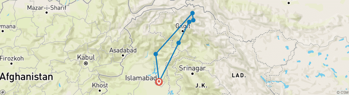 Imagen de un mapa que muestra la ruta del circuito