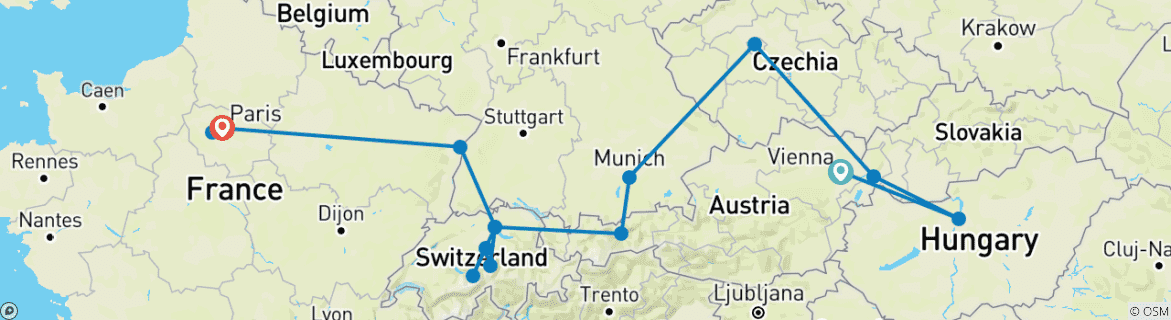 Imagen de un mapa que muestra la ruta del circuito