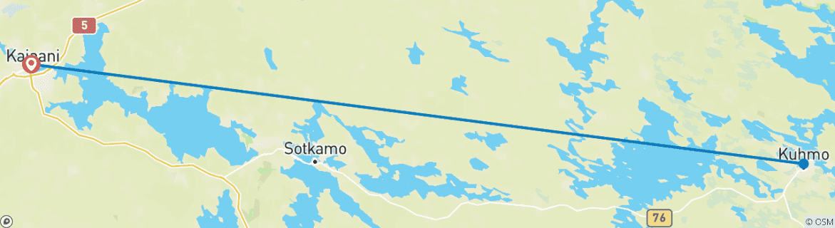 Image d'une carte montrant l'itinéraire du circuit