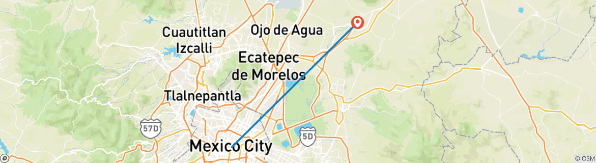 Foto van een kaart met de route van de rondreis