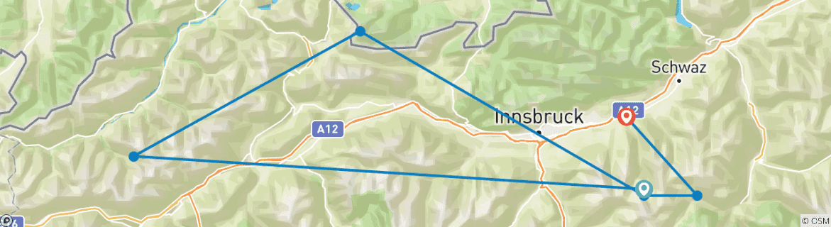 Karte mit der Reiseroute