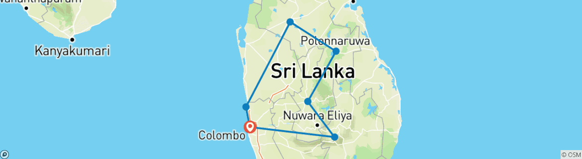 Karte mit der Reiseroute