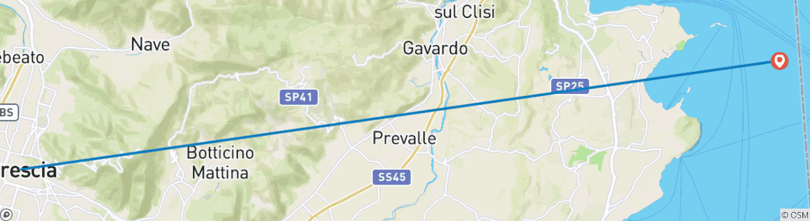 Image d'une carte montrant l'itinéraire du circuit