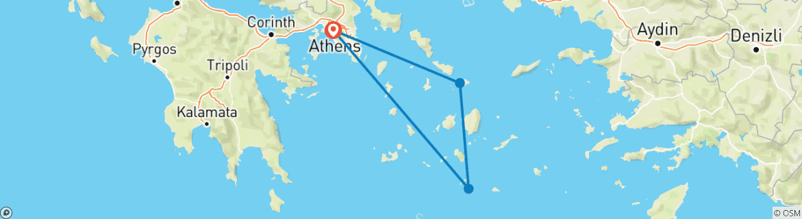 Image d'une carte montrant l'itinéraire du circuit