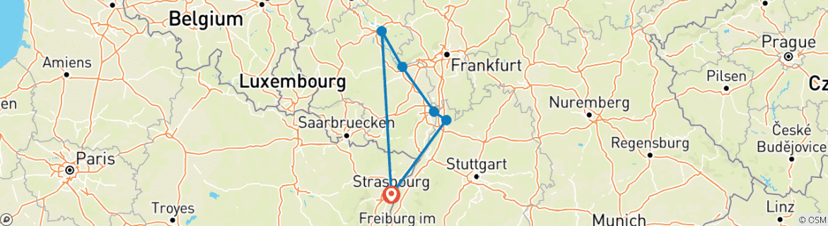 Imagen de un mapa que muestra la ruta del circuito