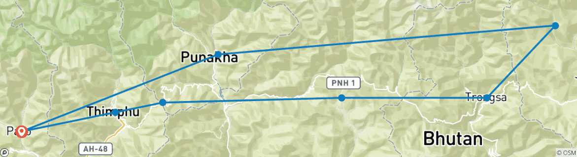 Image d'une carte montrant l'itinéraire du circuit