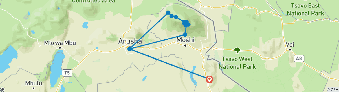 Imagen de un mapa que muestra la ruta del circuito