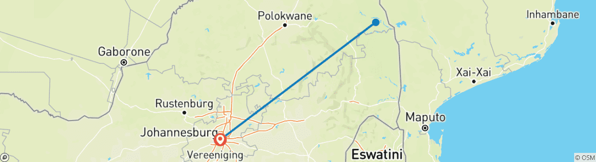 Image d'une carte montrant l'itinéraire du circuit