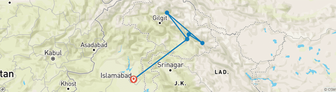 Imagen de un mapa que muestra la ruta del circuito