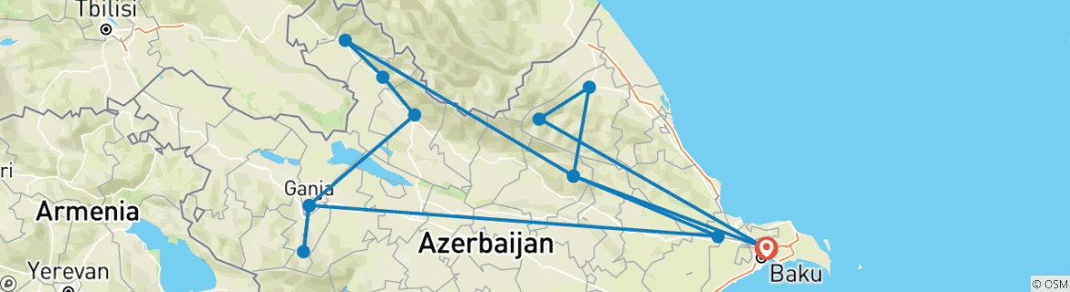 Image d'une carte montrant l'itinéraire du circuit