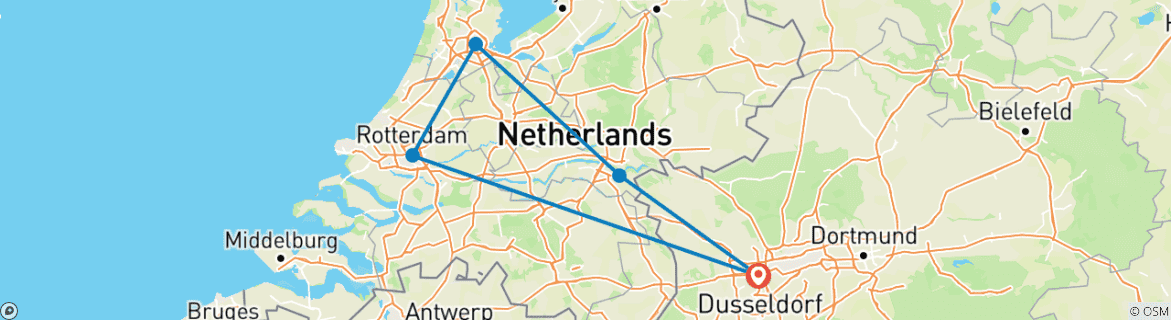 Image d'une carte montrant l'itinéraire du circuit