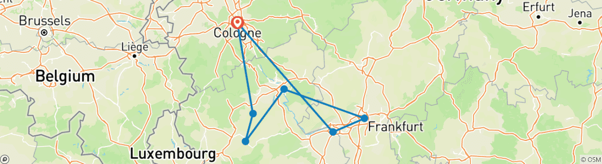 Karte mit der Reiseroute