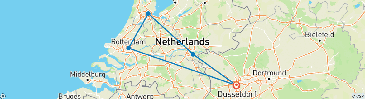 Image d'une carte montrant l'itinéraire du circuit