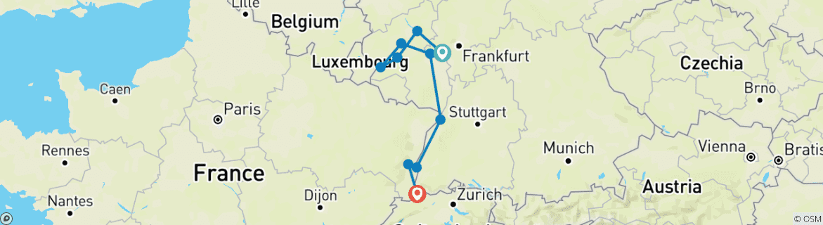 Imagen de un mapa que muestra la ruta del circuito