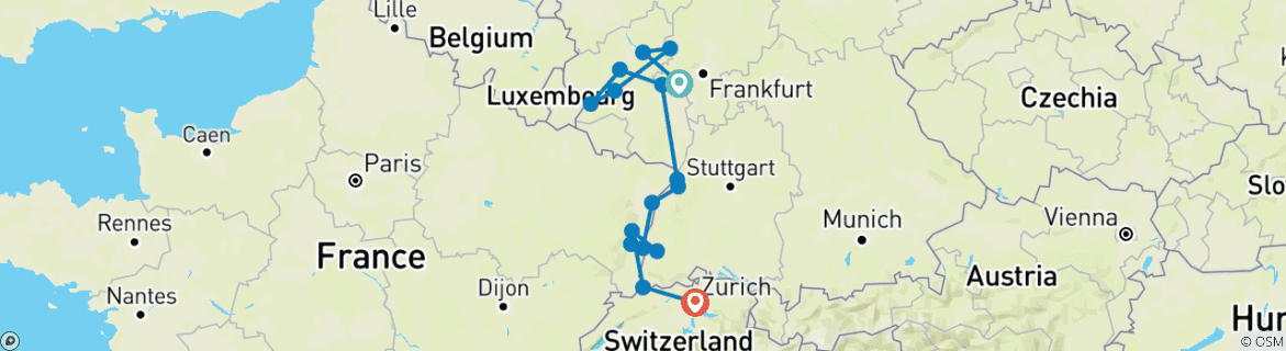 Imagen de un mapa que muestra la ruta del circuito