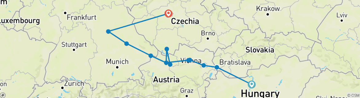 Imagen de un mapa que muestra la ruta del circuito