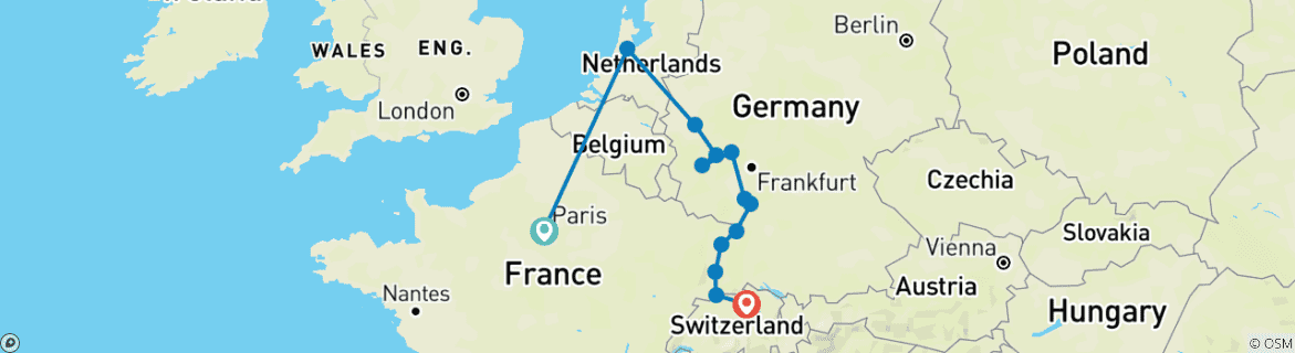 Imagen de un mapa que muestra la ruta del circuito