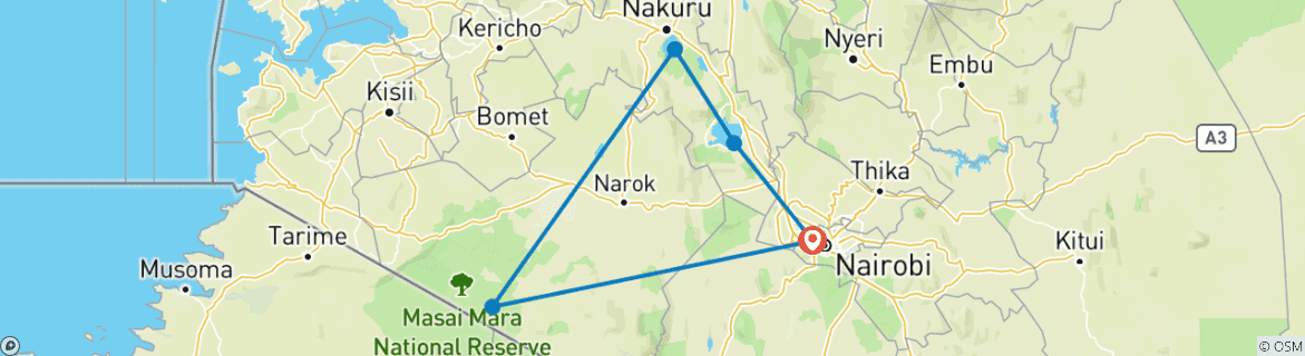 Imagen de un mapa que muestra la ruta del circuito