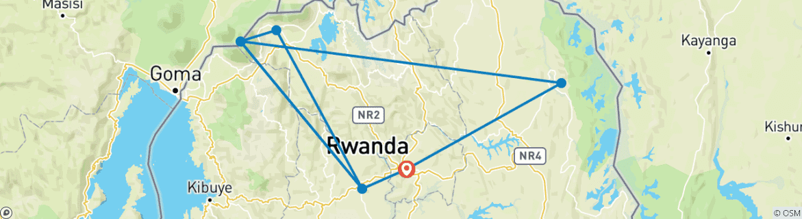 Image d'une carte montrant l'itinéraire du circuit