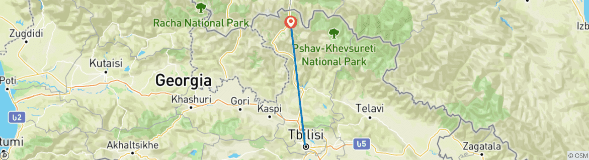 Foto van een kaart met de route van de rondreis