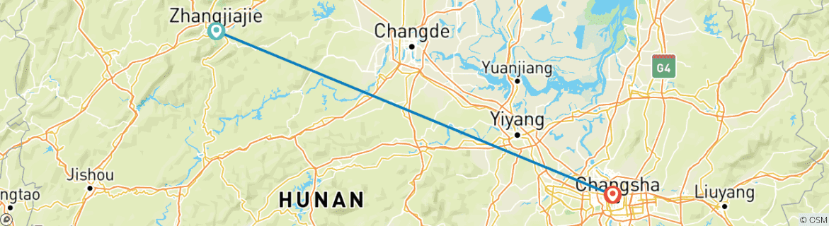 Image d'une carte montrant l'itinéraire du circuit