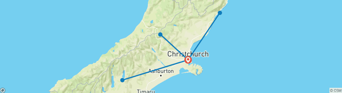 Image d'une carte montrant l'itinéraire du circuit