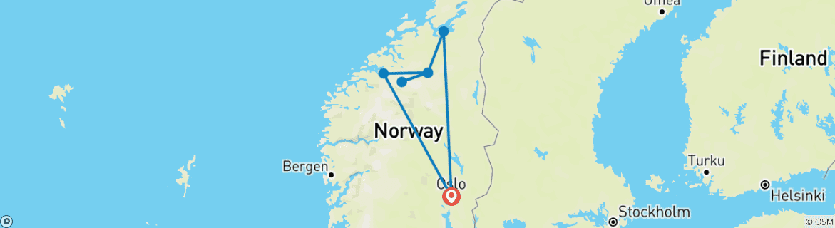 Karte mit der Reiseroute