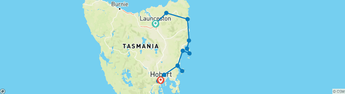 Image d'une carte montrant l'itinéraire du circuit