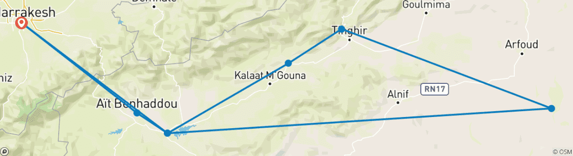 Imagen de un mapa que muestra la ruta del circuito