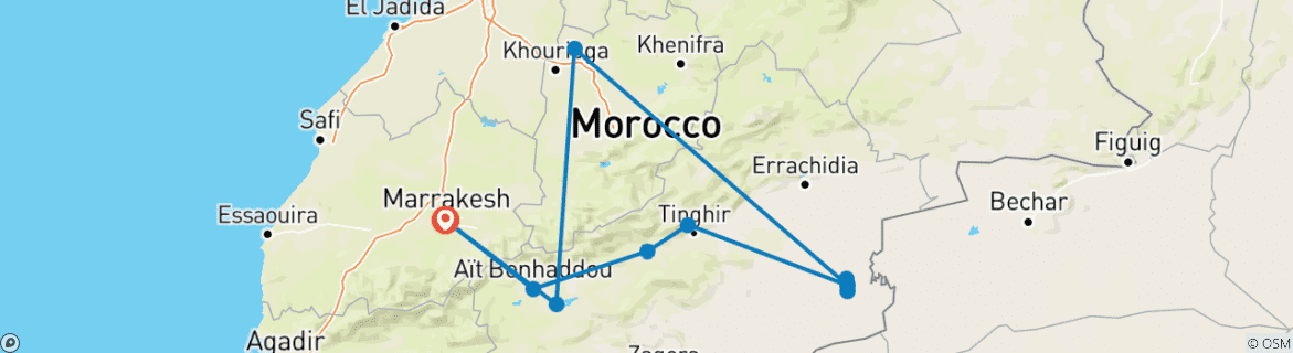 Imagen de un mapa que muestra la ruta del circuito
