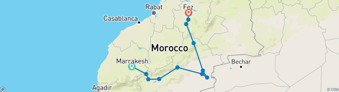 Imagen de un mapa que muestra la ruta del circuito