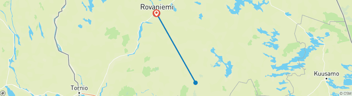 Image d'une carte montrant l'itinéraire du circuit