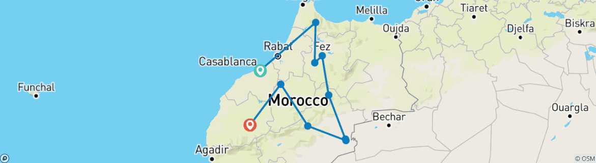 Imagen de un mapa que muestra la ruta del circuito
