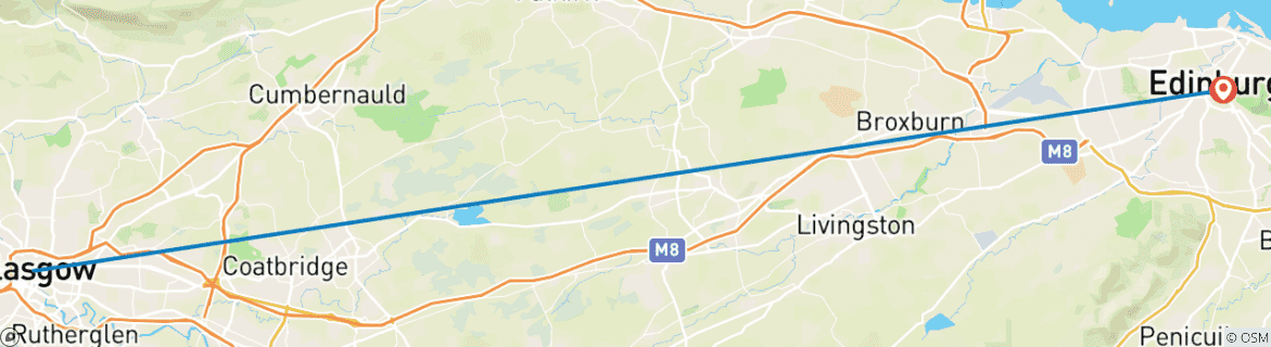 Image d'une carte montrant l'itinéraire du circuit