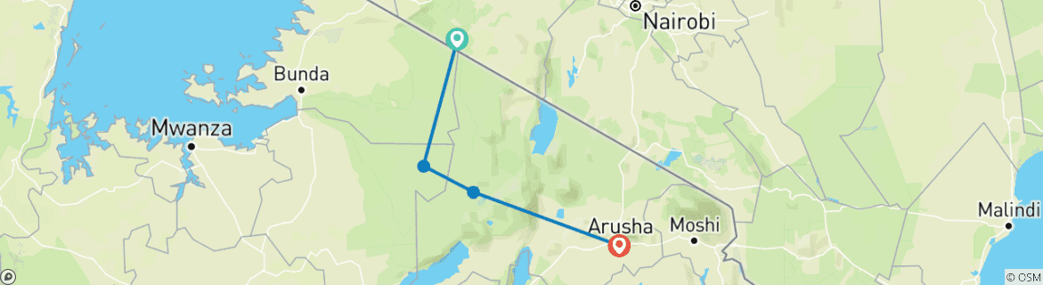 Image d'une carte montrant l'itinéraire du circuit