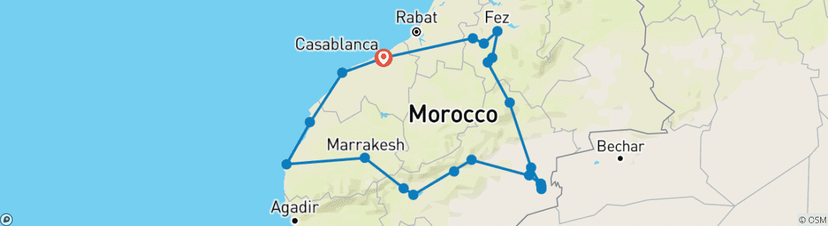 Imagen de un mapa que muestra la ruta del circuito