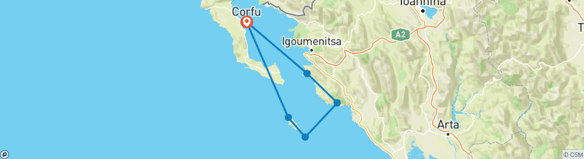 Image d'une carte montrant l'itinéraire du circuit