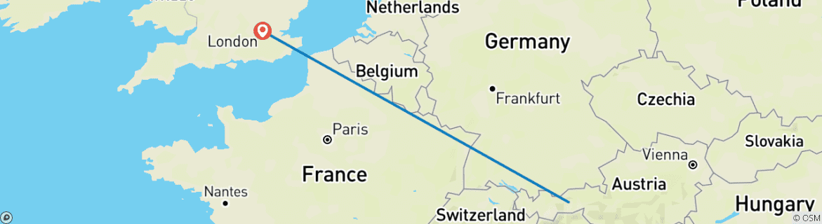 Image d'une carte montrant l'itinéraire du circuit