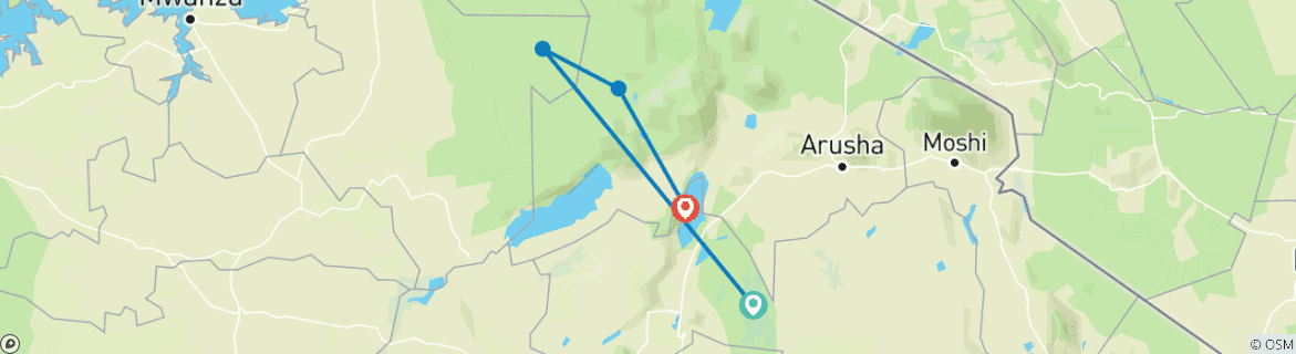 Image d'une carte montrant l'itinéraire du circuit