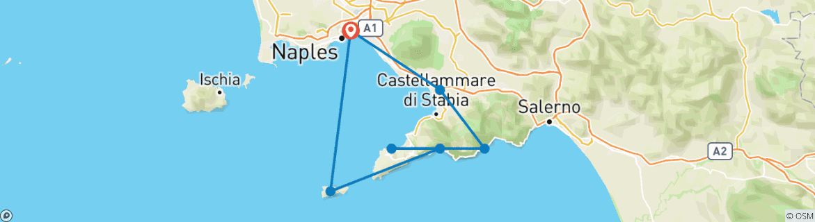 Image d'une carte montrant l'itinéraire du circuit
