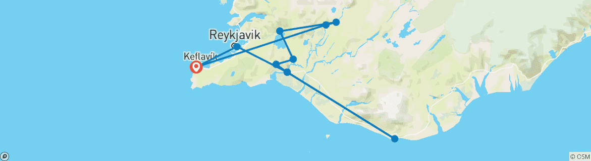 Karte mit der Reiseroute