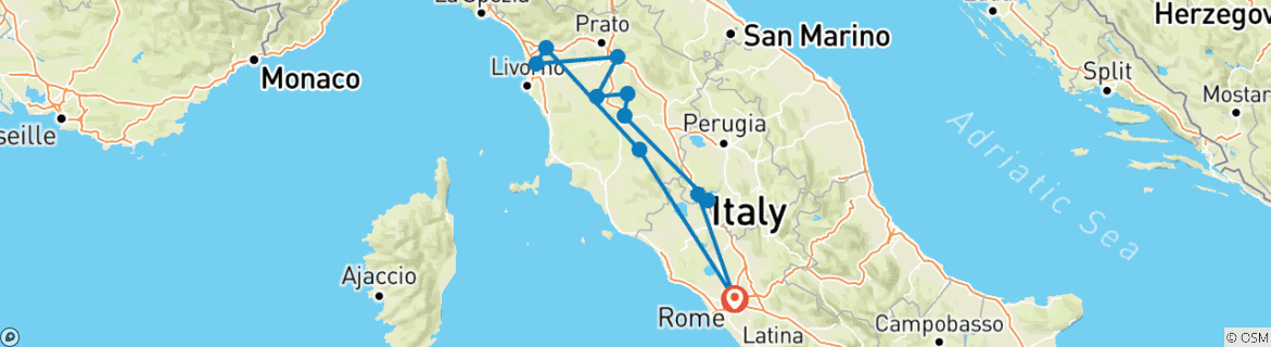 Imagen de un mapa que muestra la ruta del circuito