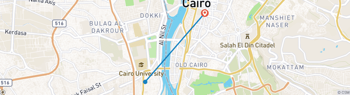 Image d'une carte montrant l'itinéraire du circuit