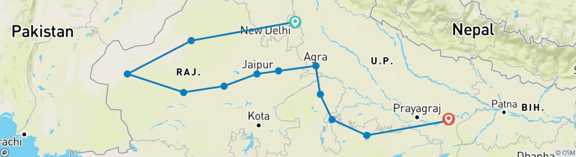 Imagen de un mapa que muestra la ruta del circuito
