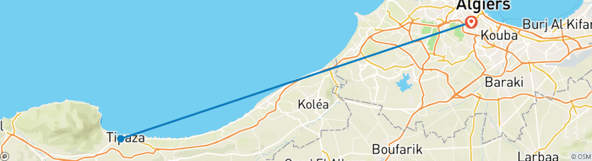 Foto van een kaart met de route van de rondreis