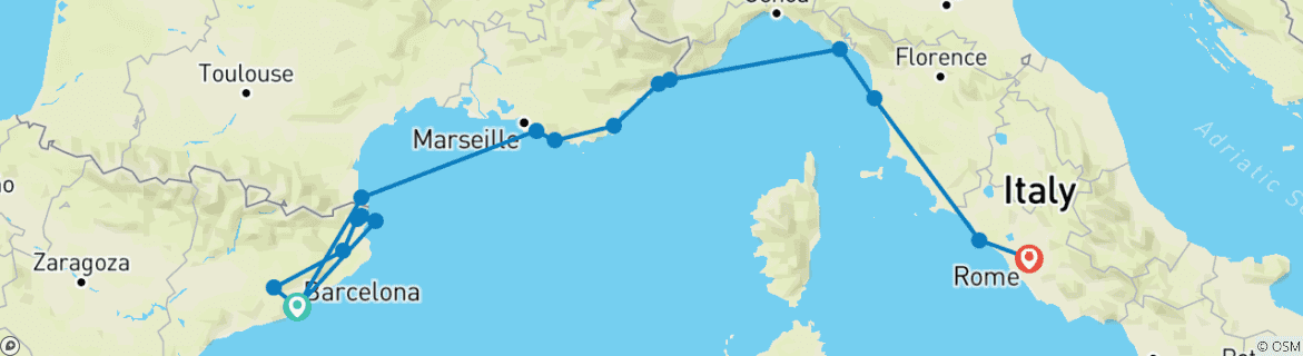 Imagen de un mapa que muestra la ruta del circuito