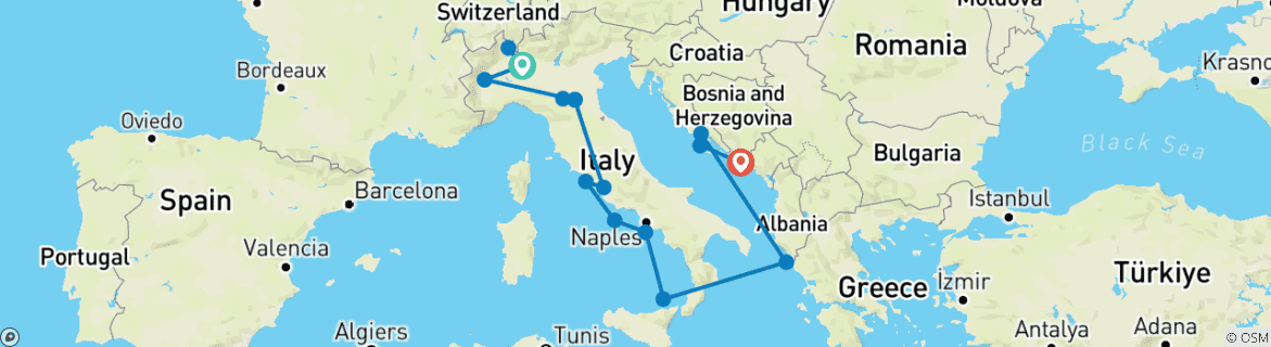 Imagen de un mapa que muestra la ruta del circuito