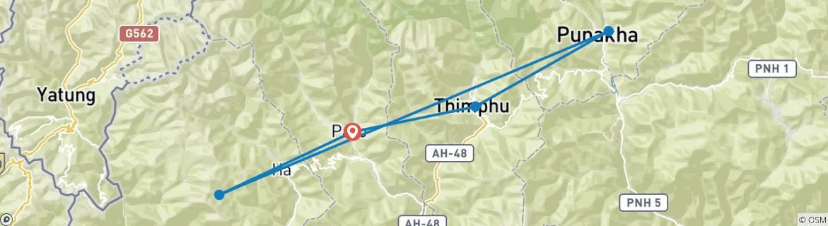 Image d'une carte montrant l'itinéraire du circuit