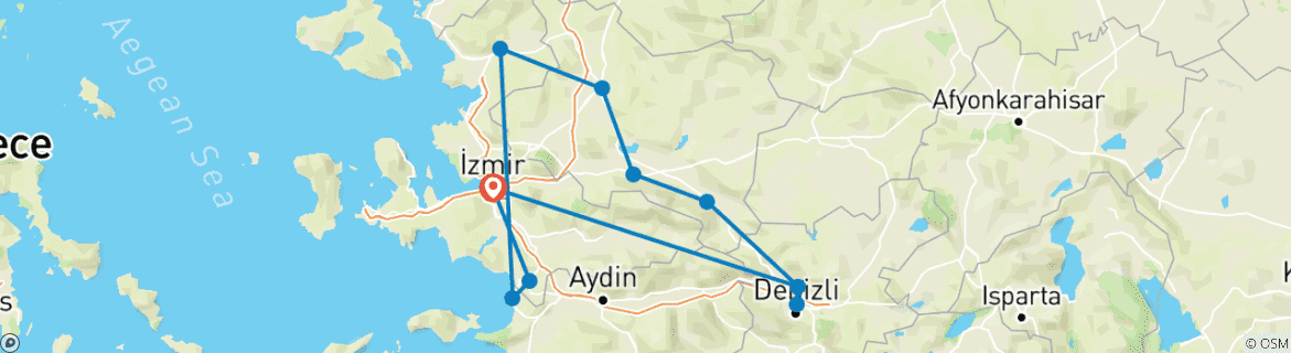 Image d'une carte montrant l'itinéraire du circuit