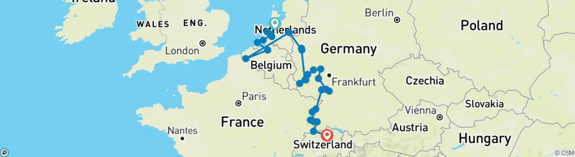 Imagen de un mapa que muestra la ruta del circuito